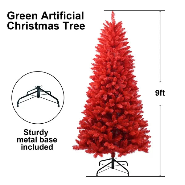 T3637P3398087FT Arbre de Noël rouge – Pure Arbre de PVC rouge avec 1066 conseils