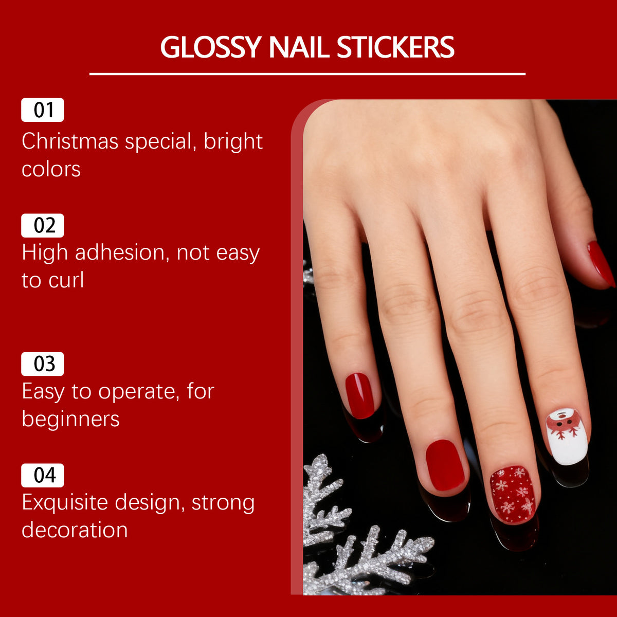 Ensemble d'autocollants à ongles en gel doux