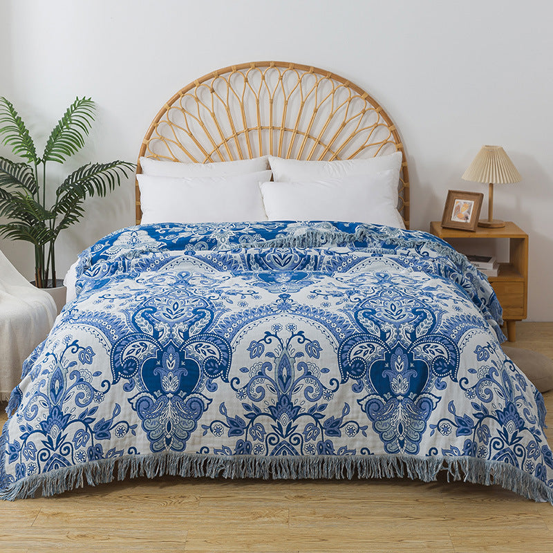 Couverture de jet de savon légère et souple en tassel floral
