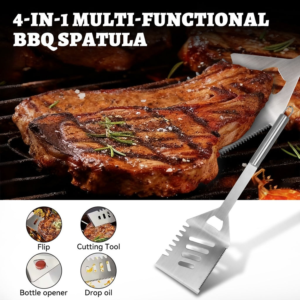 14X en acier inoxydable BBQ Barbecue Ensemble d'outils de grillage extérieur Kit Portable