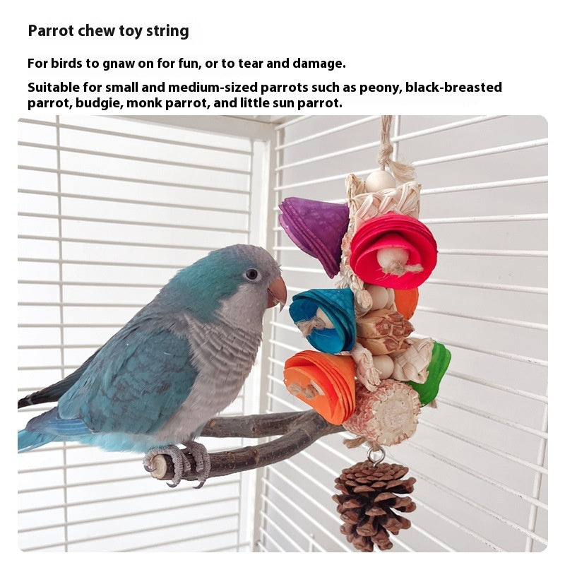 Matériel naturel Jouet de perroquet Pendentif de cage d'oiseau