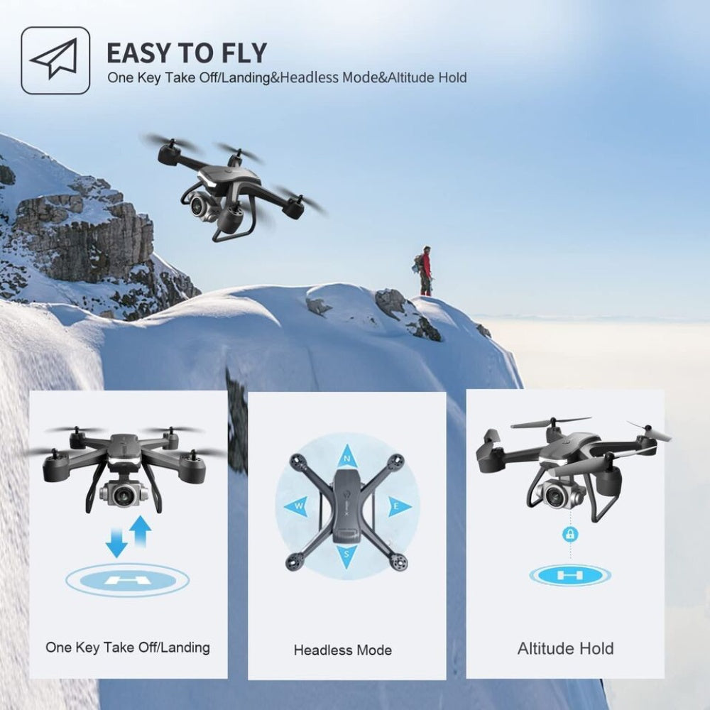 V14 Drone professionnel HD 6K Dual Camera Wifi FPV Portable RC Quadcopter 2 BATTERY