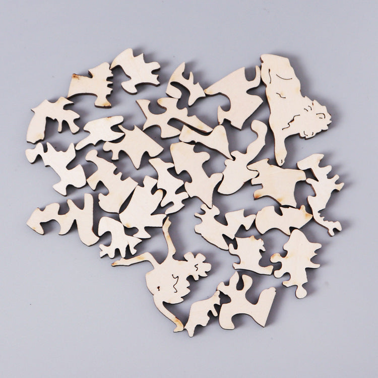 Puzzle en bois d'animal en forme d'hippocampe en trois dimensions irrégulière