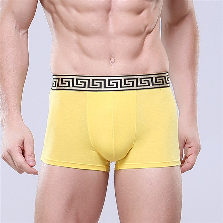 Slips de boxer en coton pour homme Casual Solid Color Four Corners