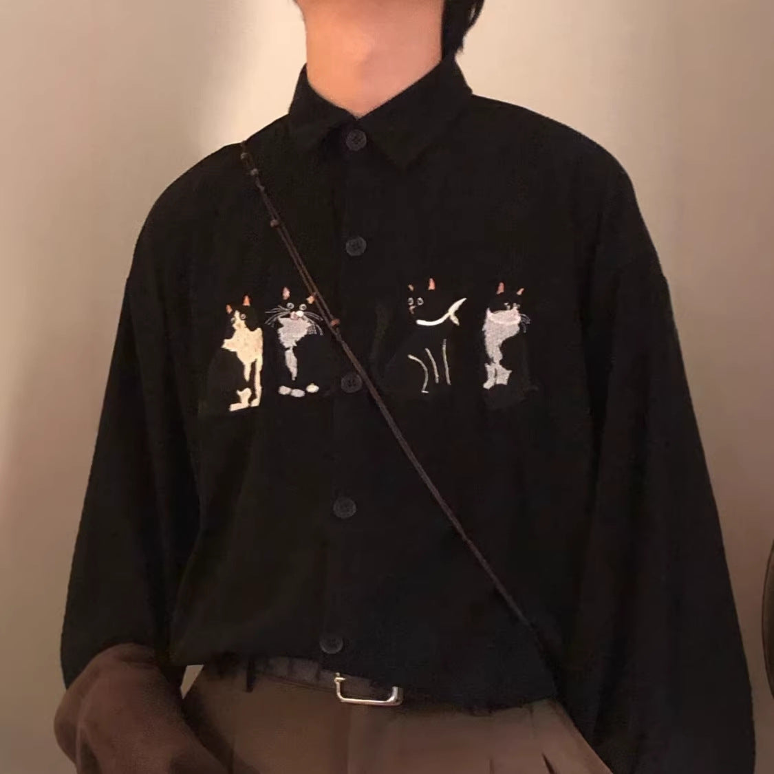 Le printemps et l'automne Chemise décontractée de style préppy