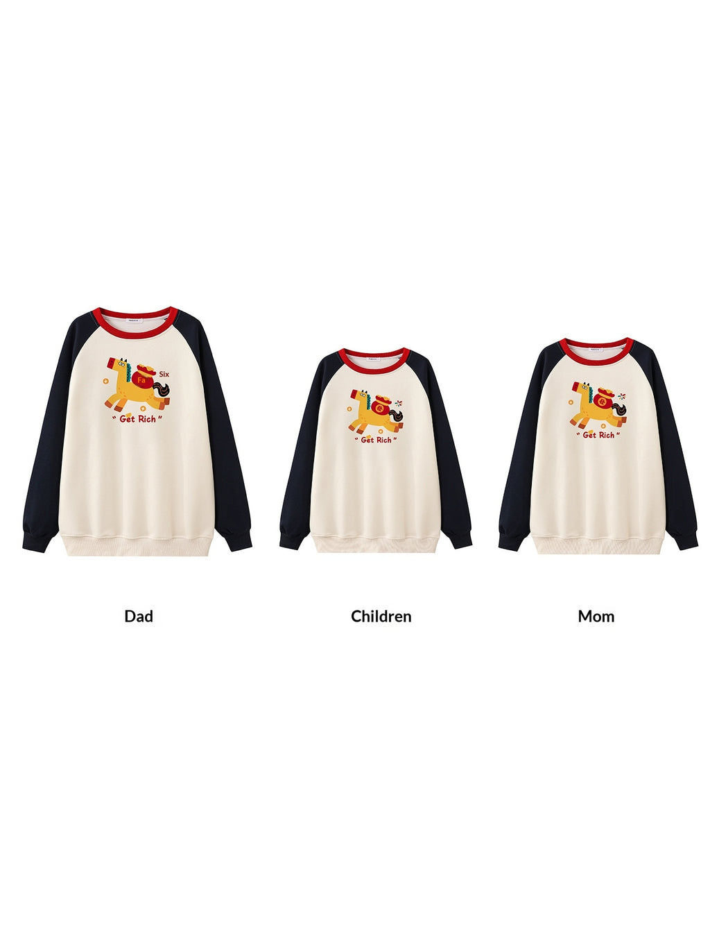 Sweatshirts de correspondance parents-enfants doux et respirant non-pilling Springautumn Family Outf
