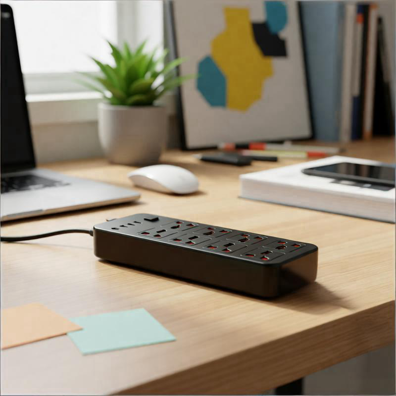 Extension câble câble électrique secteur alimentation 8 Gang 3 USB 1 prise de port de type C