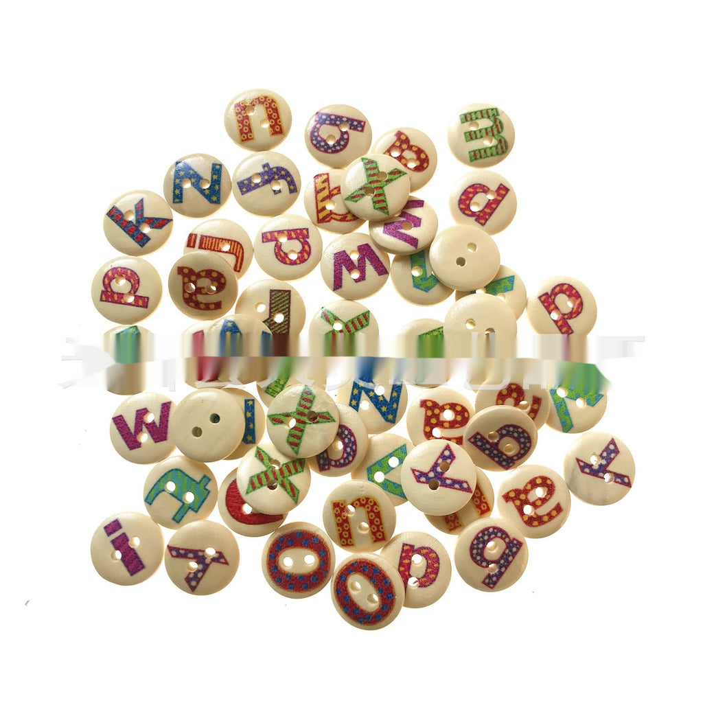 Anglais Alphabet éducation précoce bouton bois