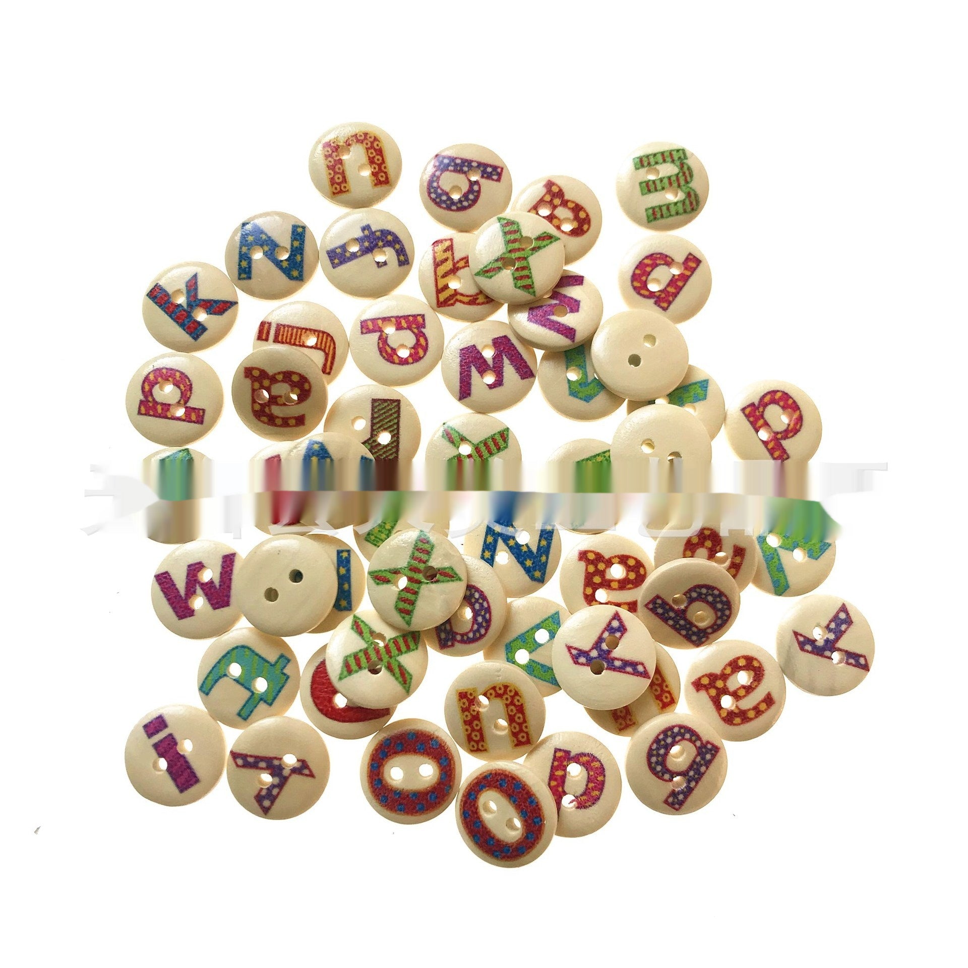 Anglais Alphabet éducation précoce bouton bois