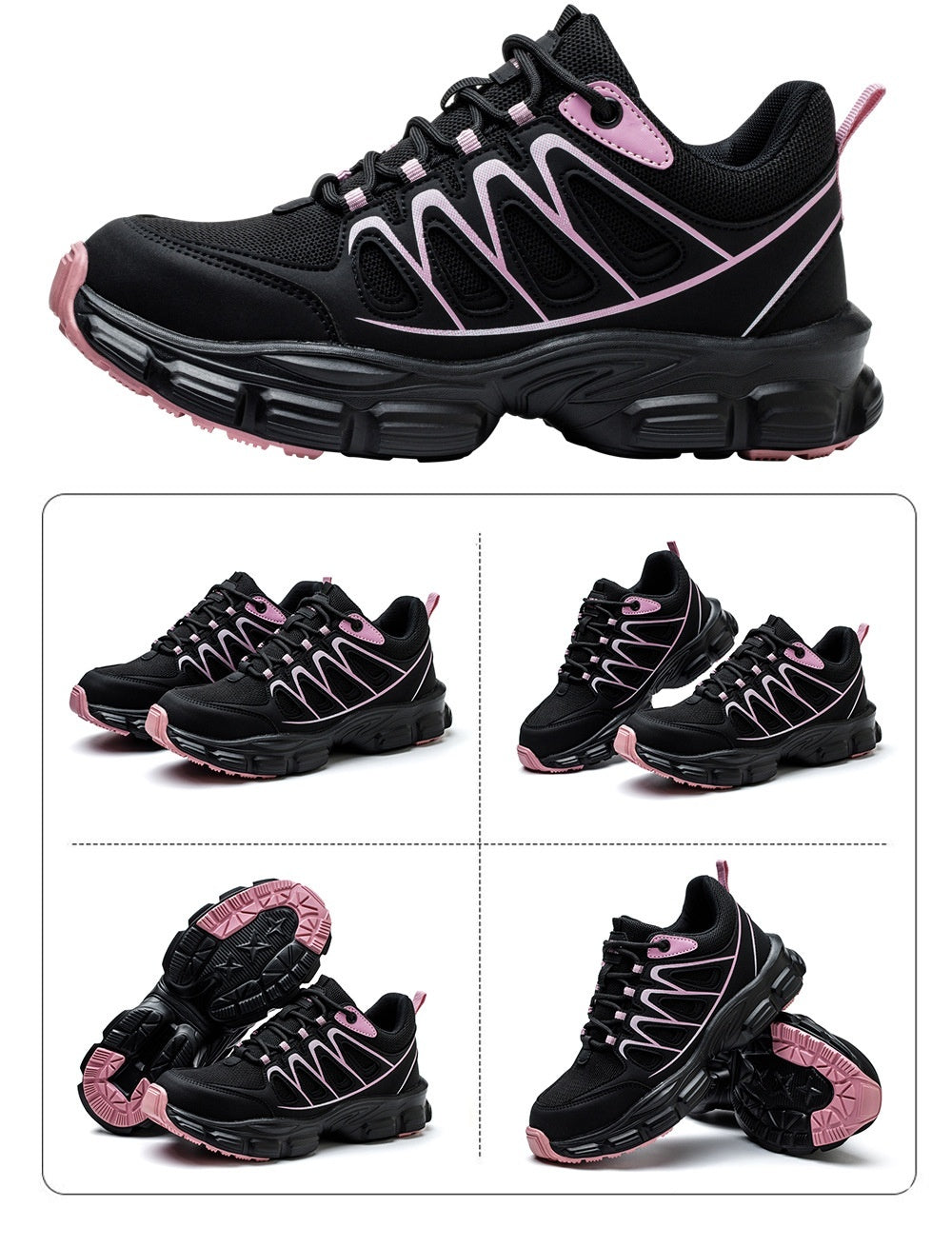 Chaussures Anti-smashing et anti-pénétration Butée en acier Chaussures de travail Protection de la sécurité Femmes