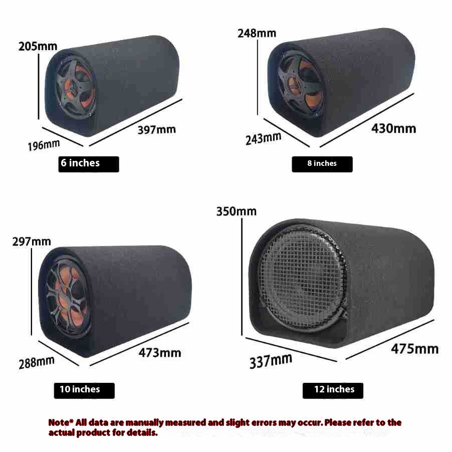 Auto Subwoofer 70W High Power 6 pouces 8 pouces 10 pouces en forme de tunnel