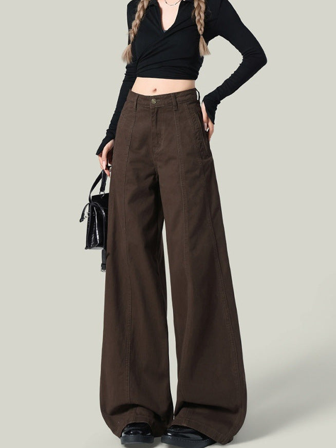Pantalons de denim à jambes larges de printemps pour femmes