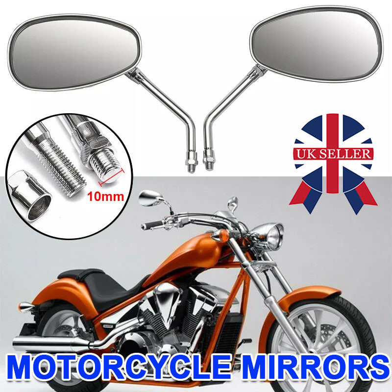 Paire 10mm Motorcycle Rearview Motorbike Motor Bike Rear View Side Wing Miroirs