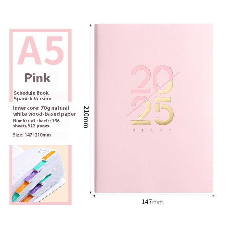 Soft Leather A5 Daily Planner Hourly Notebook