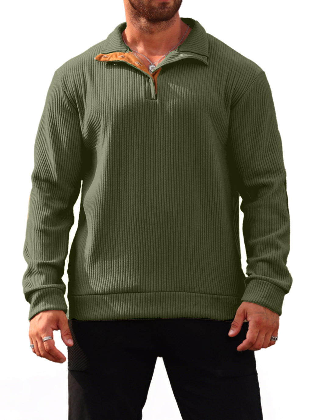 Sweat-shirt de printemps & automne couleur solide Jacquard