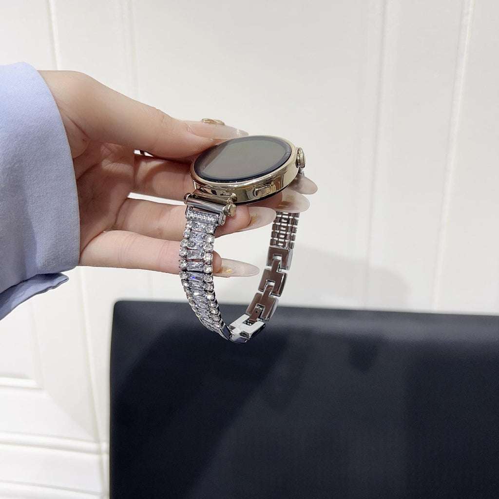 Shiny Zircon bracelet de montre en métal pour Apple Watch Series 10 11 Ultra - Fashionable Str pour femme
