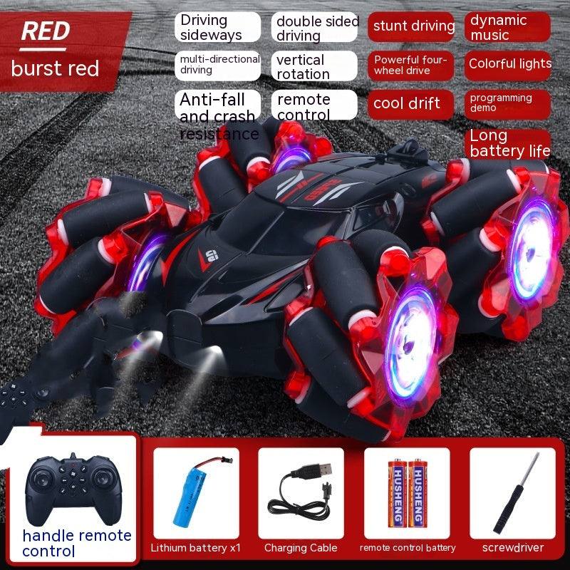 24G Télécommande sans fil haute vitesse Car Light Music 4 roues motrices Double face Drivi