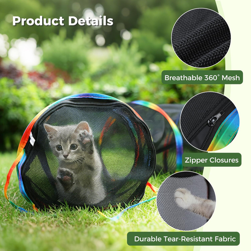 Tunnel Cat extérieur Catio portable 2 En 1 Tente Cat & Jouer Tunnel Grand Collapsible Cat Incl
