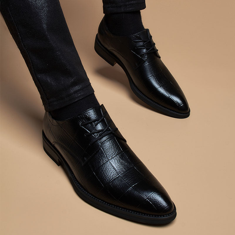 Hommes style britannique Casual pointed-toe Dentelle-up Hauteur-augmentation Chaussures