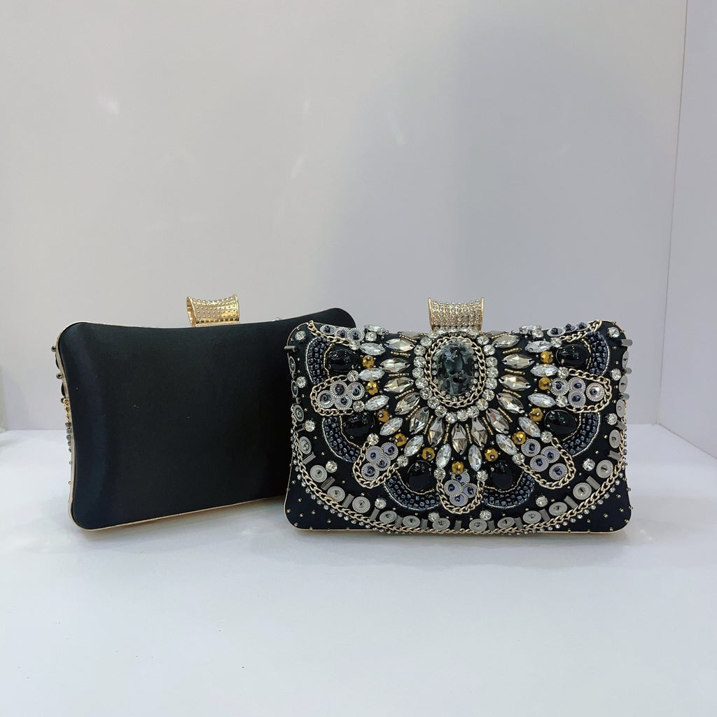 Industrie lourde perle brodée soirée embrayage pour les femmes sac de mariage