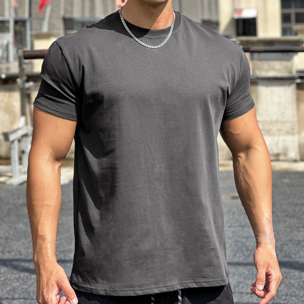 Sports musculaires Coton libre Fitness manches courtes Hommes