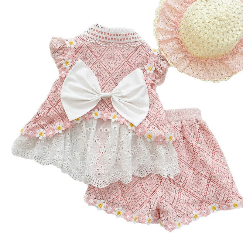 Été Coréen-style doux et élégant ensemble deux-pièces pour les filles bébé