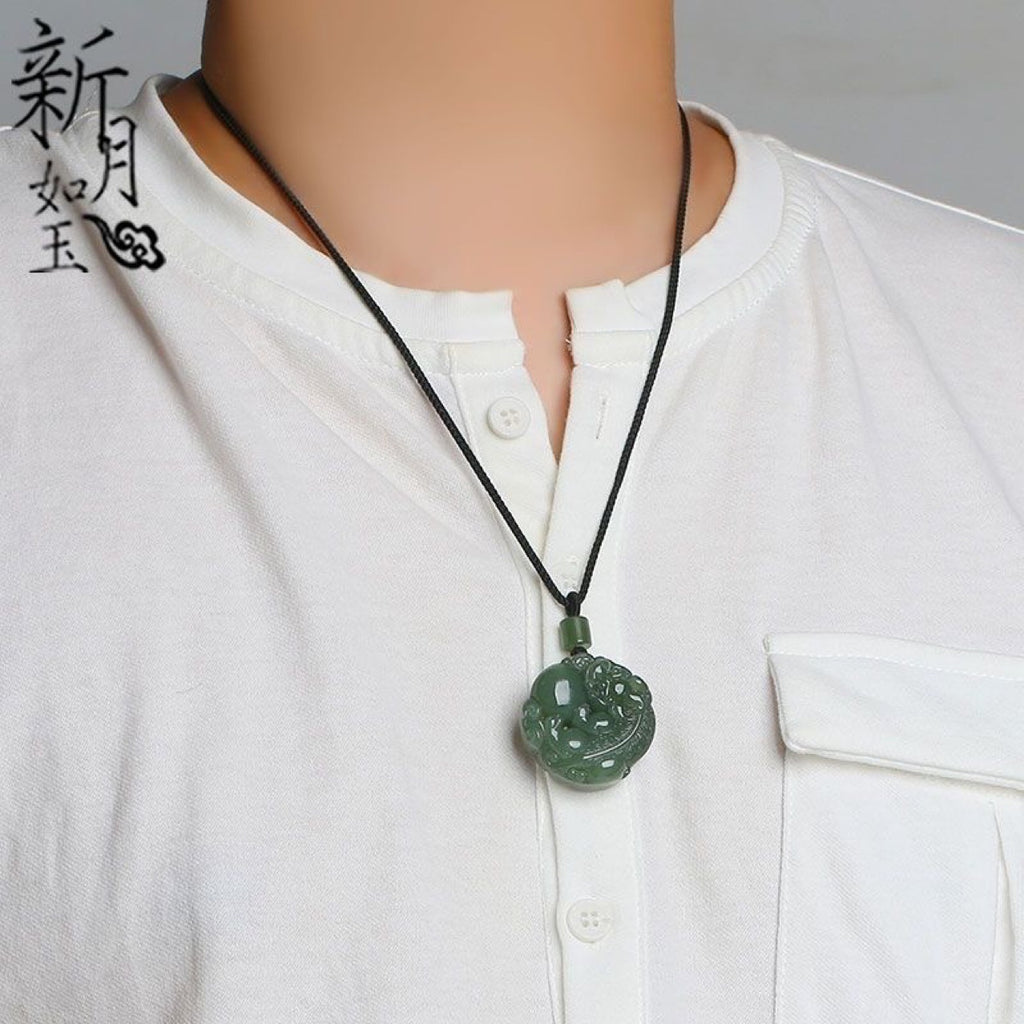 Pendentif Xinjiang Hetian Jade Pixiu pour hommes et femmes