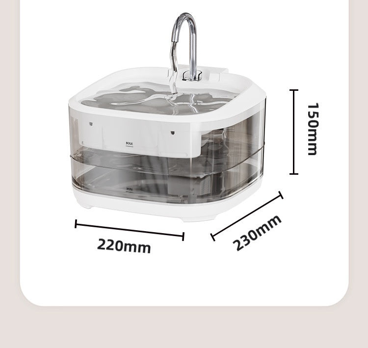 Grande capacité Entièrement transparent Automatique Circulant Fontaine d'eau filtrée pour animaux de compagnie