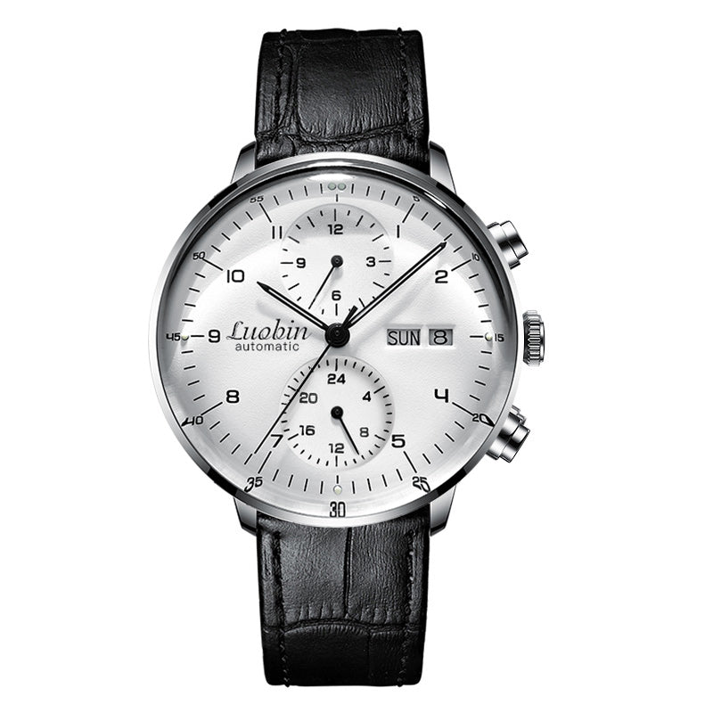 Montre mécanique entièrement automatique Multifonctionnel Business Simple Luminous Waterproof