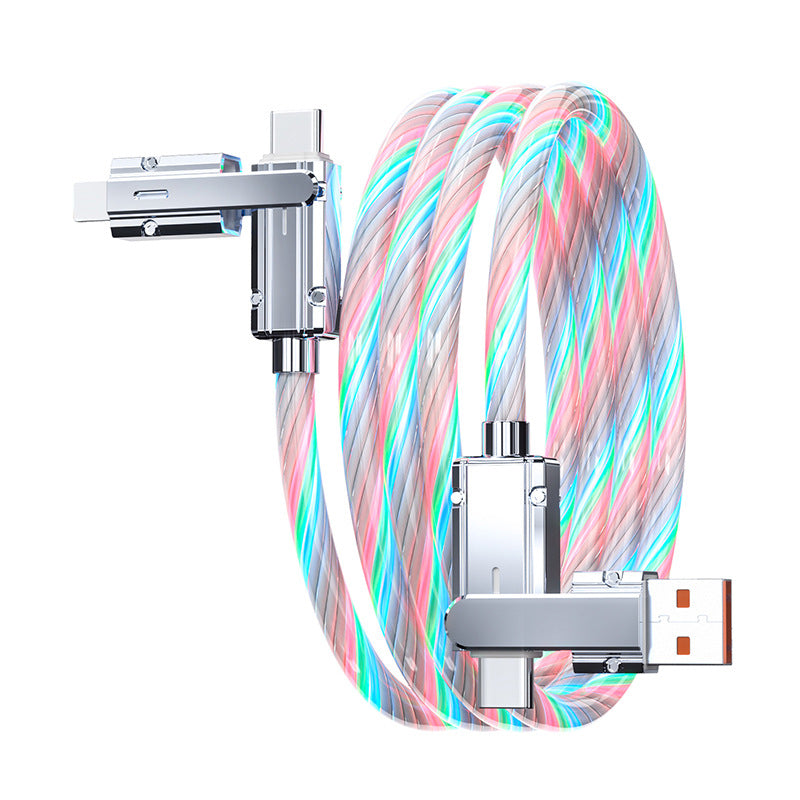 Star Sky Magnifique Streamer couleur charge rapide 4-en-un câble de charge lumineuse