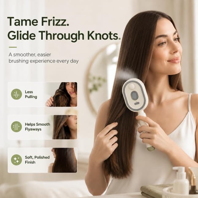 Brosse pour cheveux de massage à spray électrique
