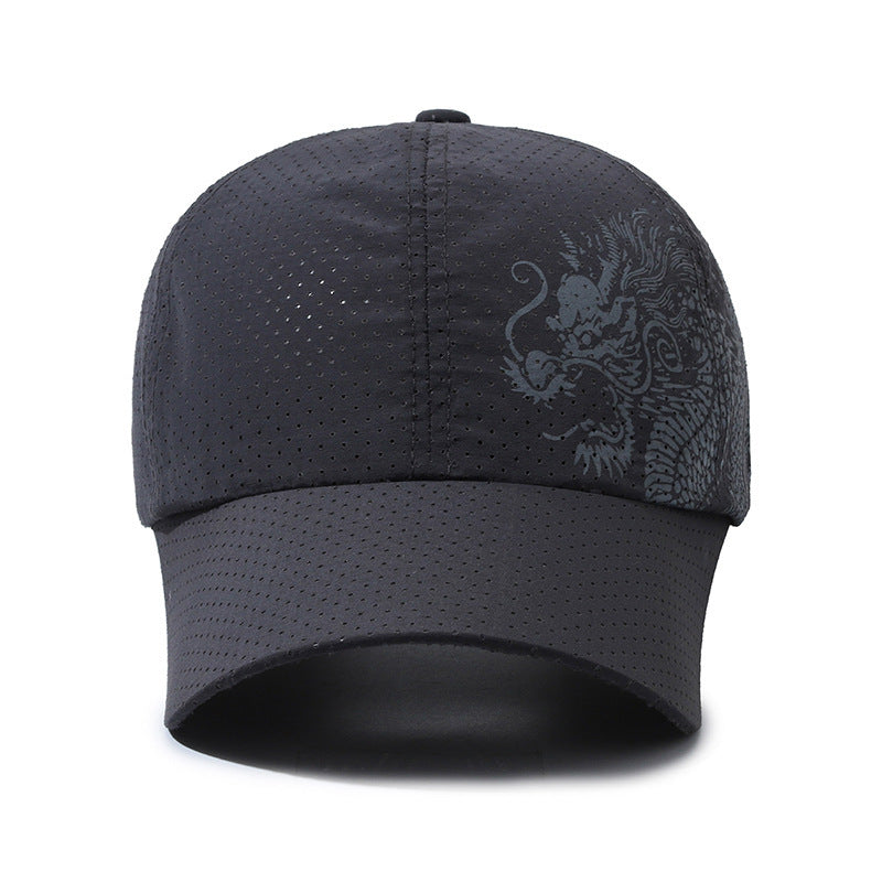 Chapeau homme style chinois imprimé Dragon Casquette de baseball polyester