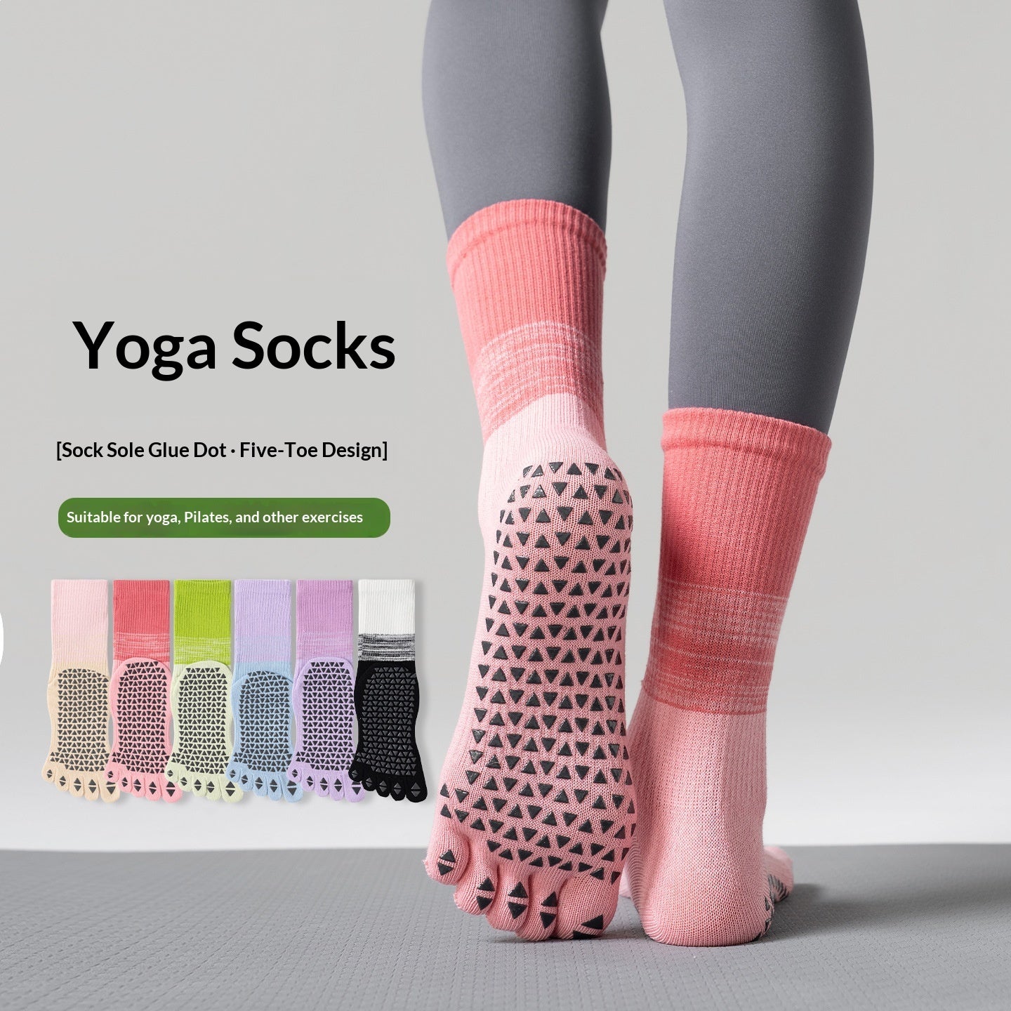 Chaussettes de yoga à cinq doigts pour les femmes