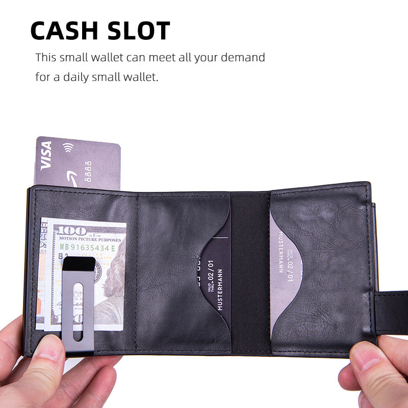 Support de carte RFID anti-scan PU en cuir de pièce de monnaie Démagnétisation-Proof portefeuille multi-carte