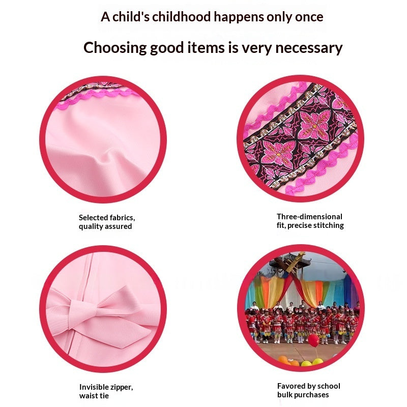 Enfants 1er juin Costume de minorité ethnique pour filles Miao