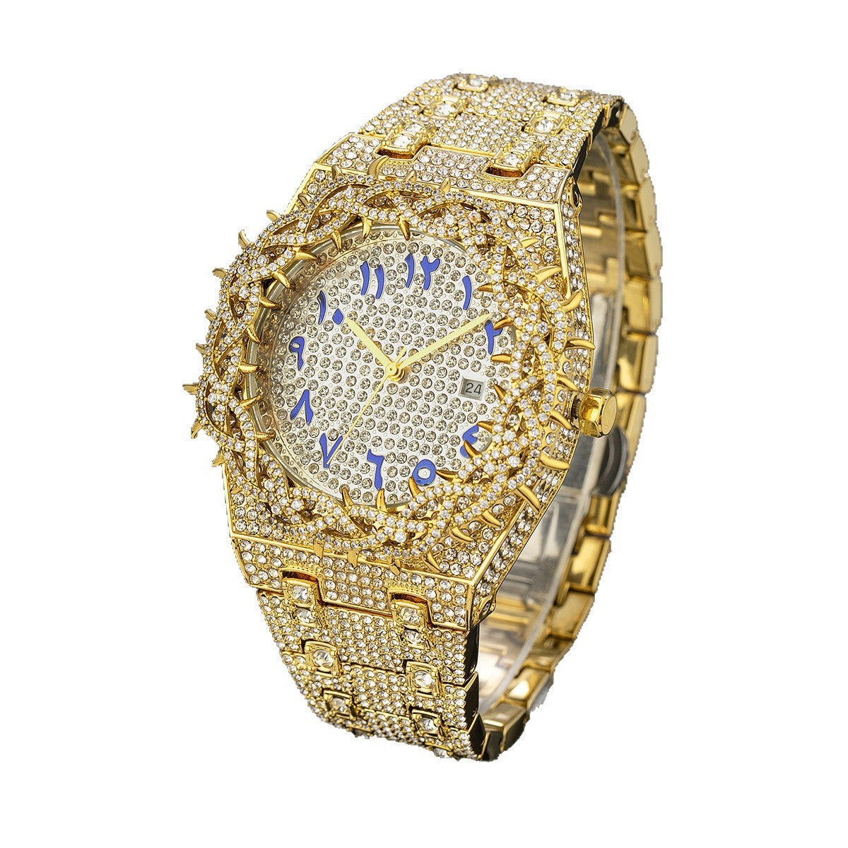Personnalisé Mesh-design Inlaid Quartz Fashion Watch