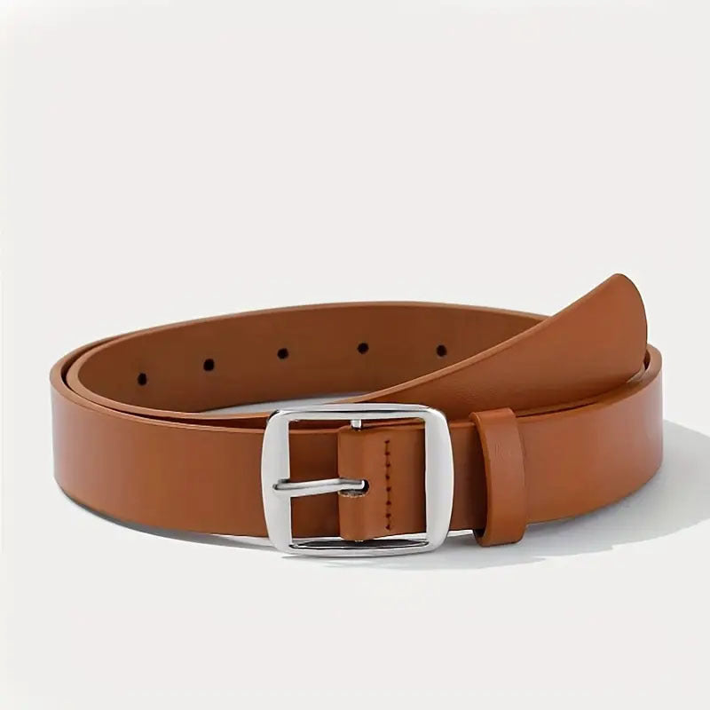 Boucle d'épingle pour homme PU Ceinture à oeillets en microfibre Mode Ceinture décontractée