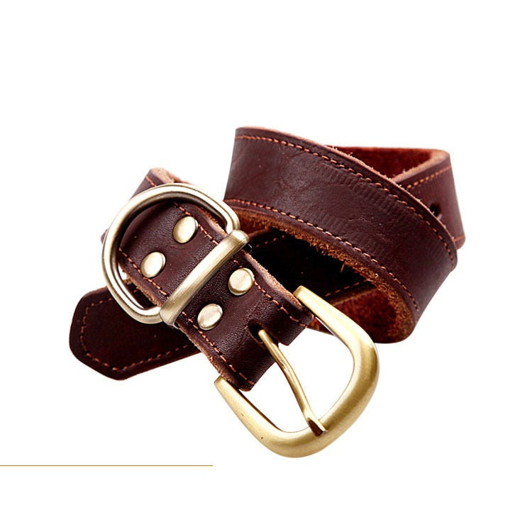 Petit et moyen collier de chien en cuir de vache