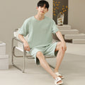 Men's Soft Short Sleeve 2-Piece Casual Plus Size Pajama Set
