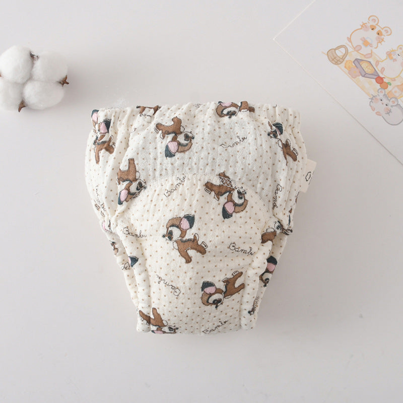 Pantalon d'entrainement en Urine pour bébé en coton Gauze Pantoufles pures à couches