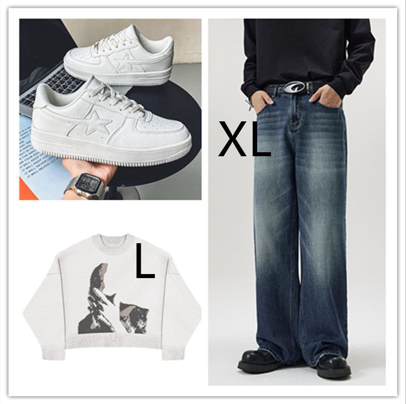 Sneakers casual blanc épais pour les hommes