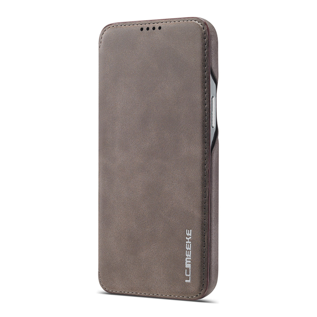 Minimalist Solid Color Flip style boîtier en cuir de téléphone