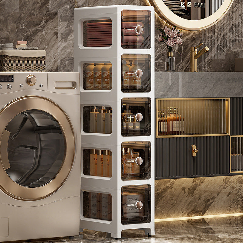 Cabinet de rangement en plastique multi-tier style tiroir salle de bains