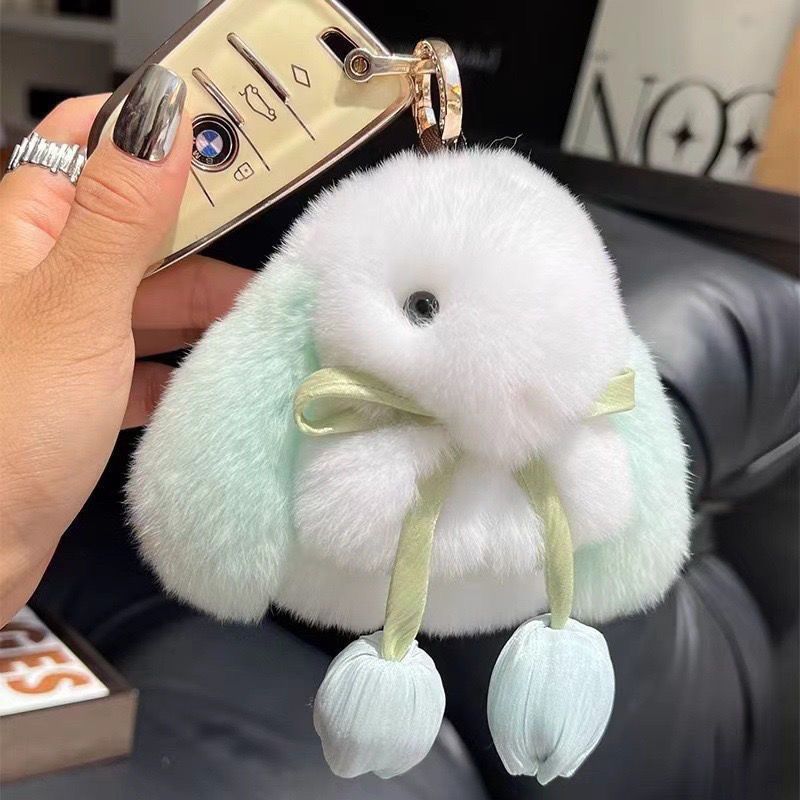 Pendentif en peluche mignon petit lapin porte-clés