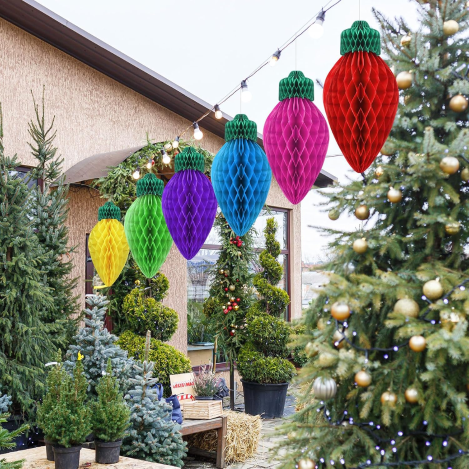 12 Pcs 12 Dans Jumbo Noël Honeycomb Décorations de soirée suspendu