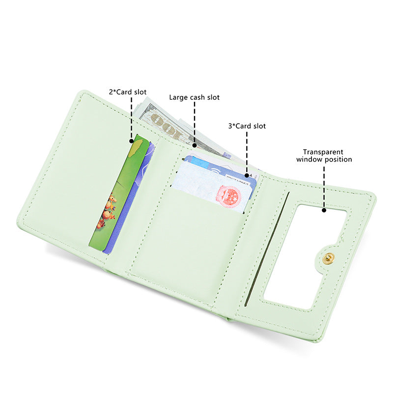 Fille Coeur Cartoon Mignon Illustration Étudiant Mini Court Portefeuille