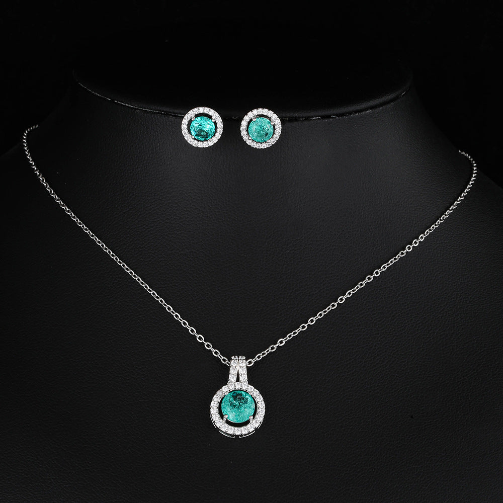 Ensemble de collier de disque Zircon deux pièces
