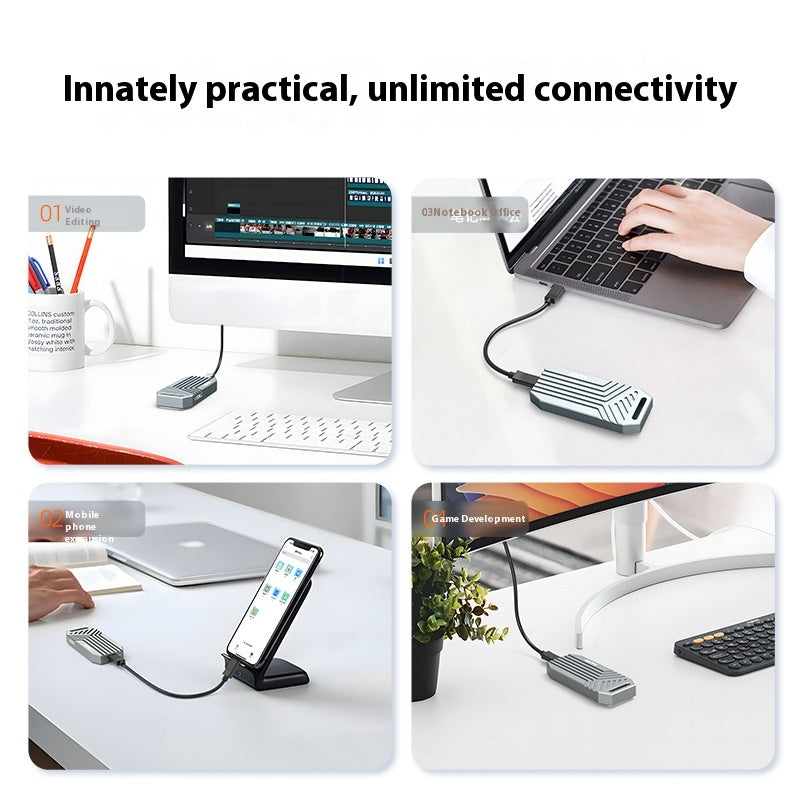 Lightning 4 Shell Compatible avec ordinateur M2 Expansion Étui externe en aluminium à l'état solide