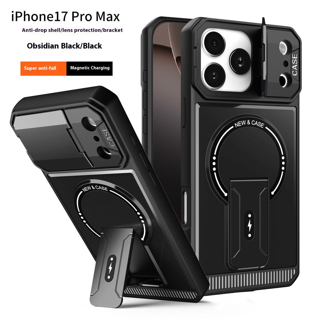 Armor Magnetic Bracket All-inclusive Lens Cover Phone Case
