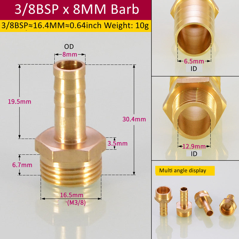 Tuyau de raccord de tuyau en laiton Barb Tail BSP mâle Pagoda gaz connecteur joint en cuivre